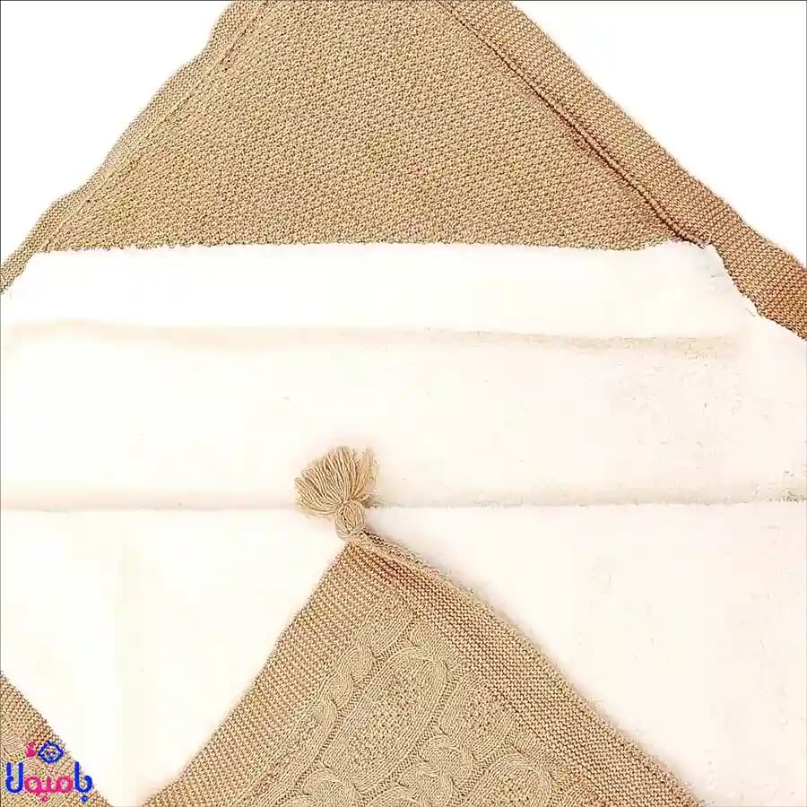 پتو دور پیچ بافت کلاه دار 100*90سانتی متر — تصویر ۶