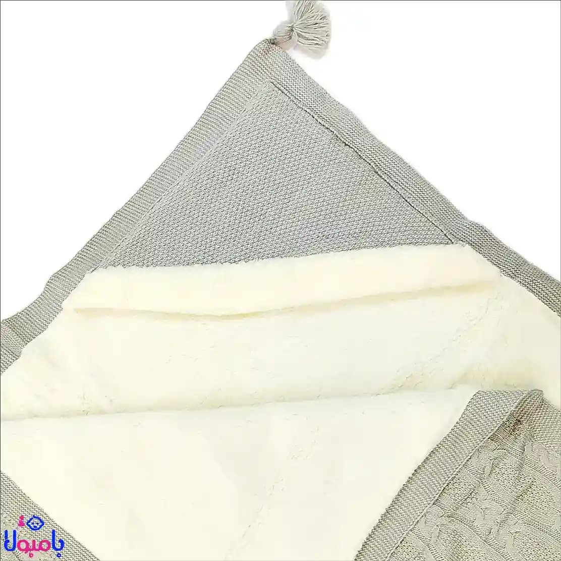 پتو دور پیچ بافت کلاه دار 100*90سانتی متر — تصویر ۸