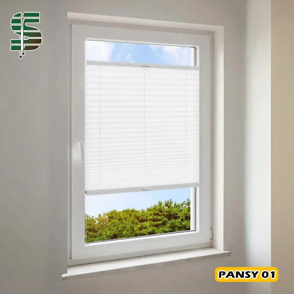 پرده پلیسه دستی pansy دو طرفه در 11 رنگ