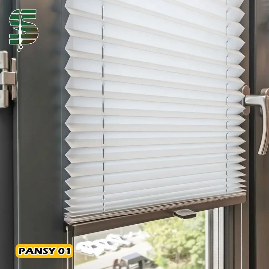 پرده پلیسه دستی pansy یک طرفه در 11 رنگ