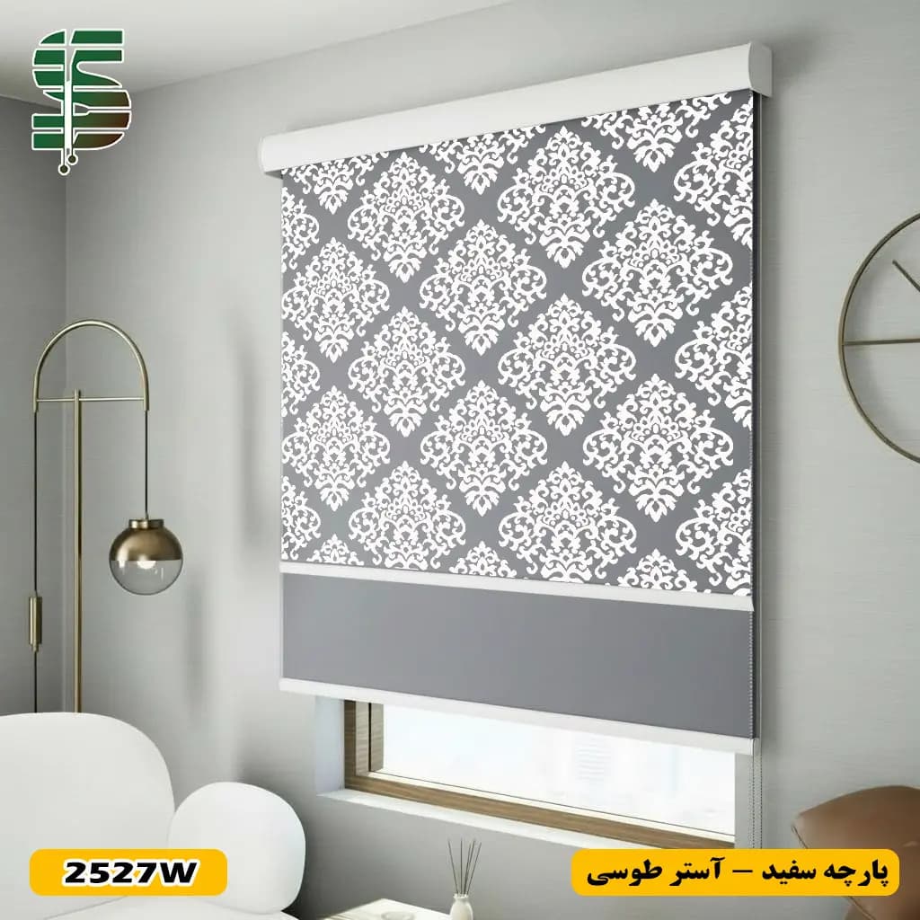 پرده شب و روز طرح گل کلاسیک کد 2527 در 3 رنگ — تصویر ۷