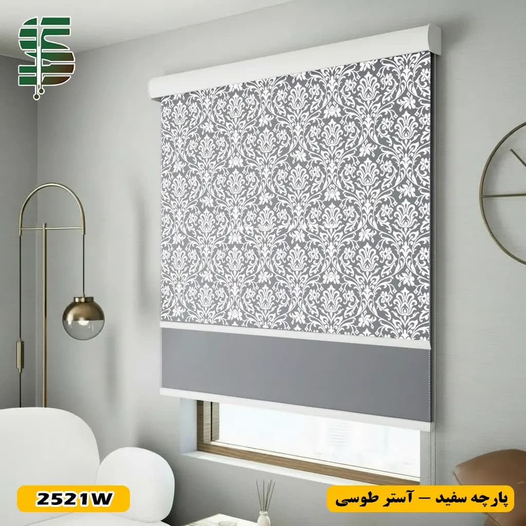 پرده شب و روز گل داماسک کد 2521 در 4 رنگ — تصویر ۷