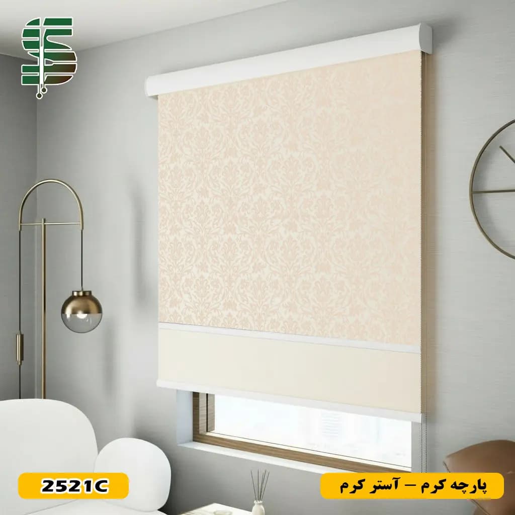پرده شب و روز گل داماسک کد 2521 در 4 رنگ — تصویر ۳