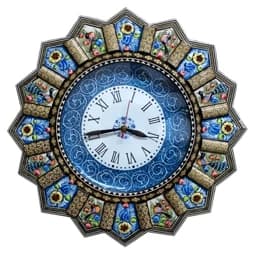 ساعت دیواری خاتم کاری مدل خورشیدی قطر 42 سانت — تصویر ۳