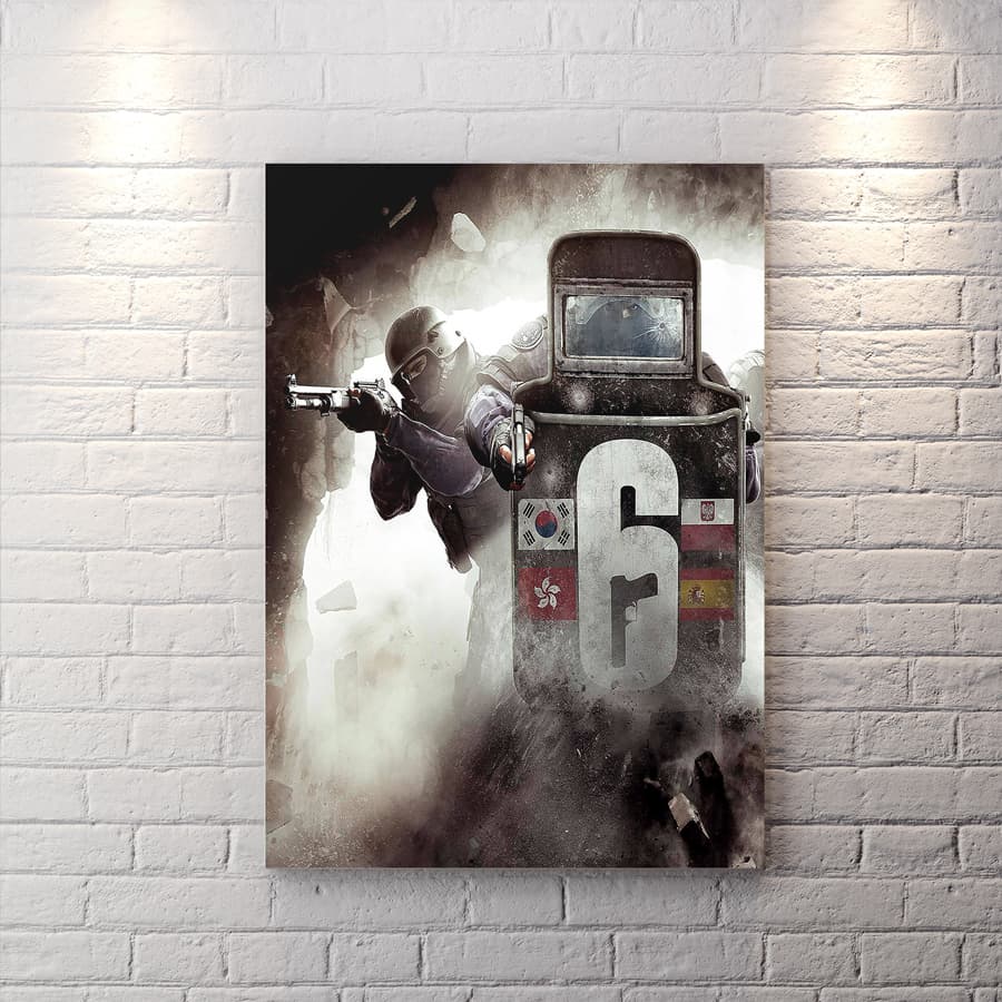 تابلو گیمینگ از بازی rainbow six طرح کلت و شاتگان BAs-9821