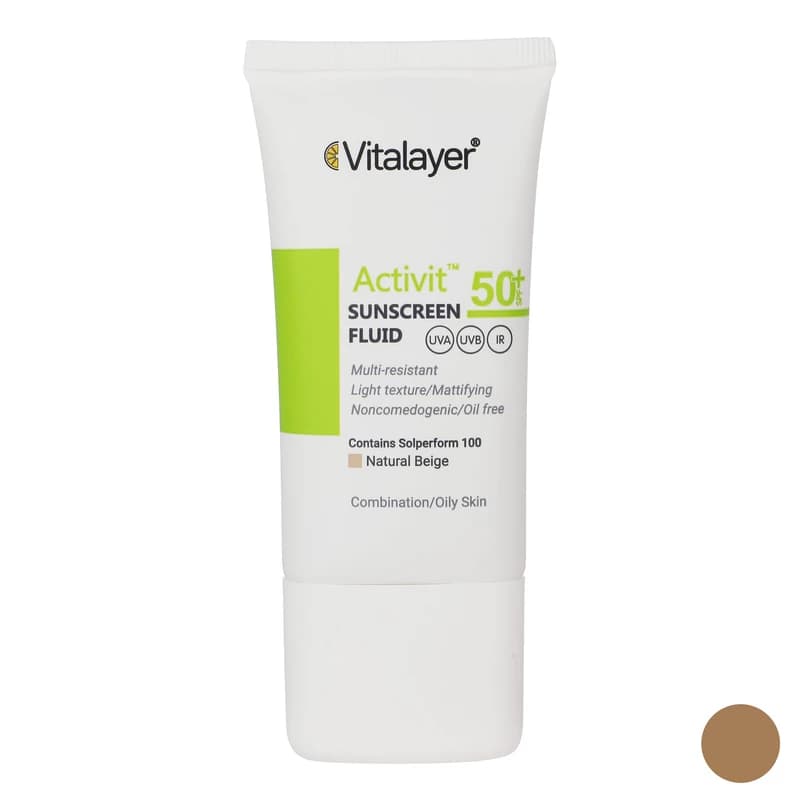فلوئید ضد آفتاب رنگی SPF50 ویتالیر اکتیویت حجم 50 میلی لیتر — تصویر ۲