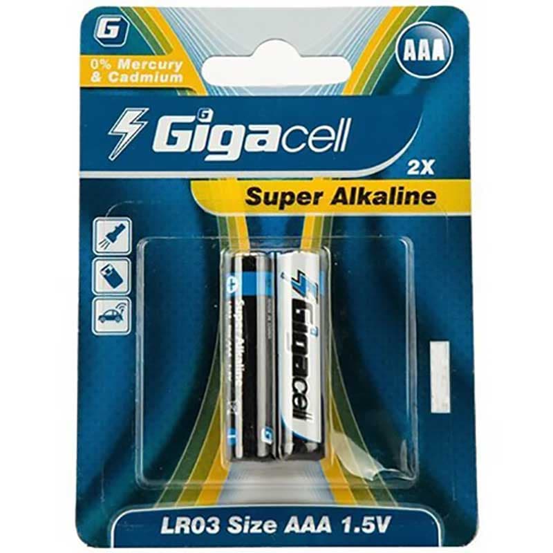 باطری نیم قلمی گیگاسل مدل Super Alkaline بسته 2 عددی ا Gigacell Super Alkaline AAA Battery Pack of 2 کد 3840 — تصویر ۲