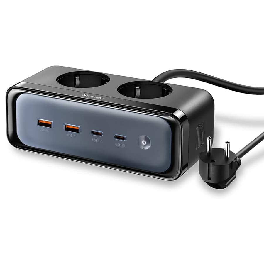 شارژر و چند راهی محافظ برق 70 وات مک دودو MCDODO CH-4610 6 in 1 GaN 70W & Power Strip