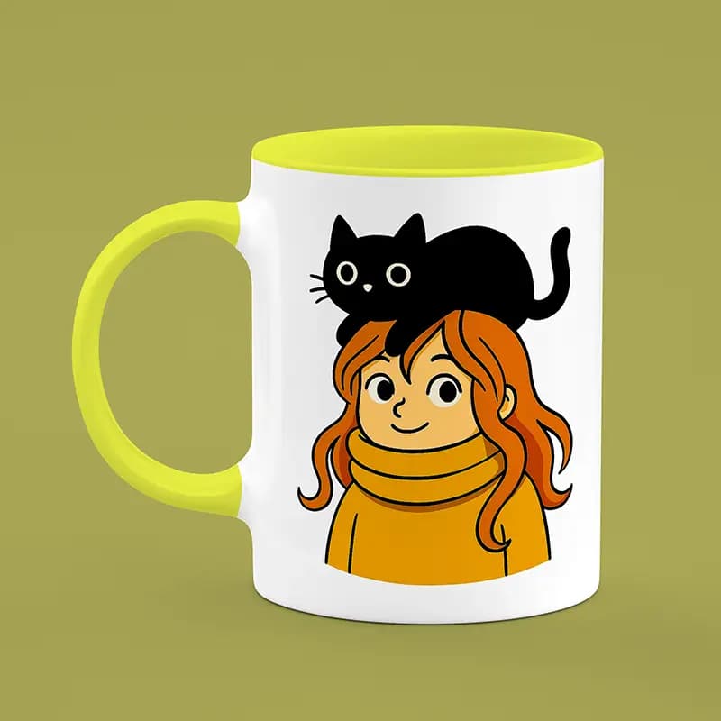 ماگ دختر و گربه (طرح2) — تصویر ۳