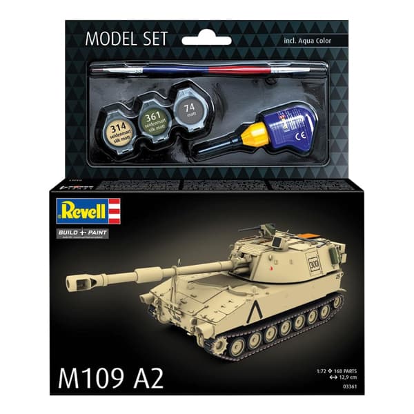 ماکت تانک ریول مدل M109 A2 مقیاس 1:72 کد 03361 با کیت رنگ آمیزی — تصویر ۲