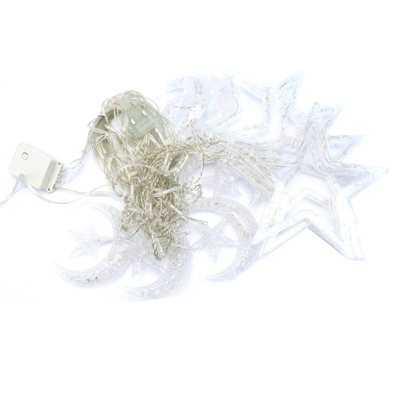 ریسه LED پرده ای طرح ماه و ستاره آفتابی Five Pointed Star — تصویر ۳