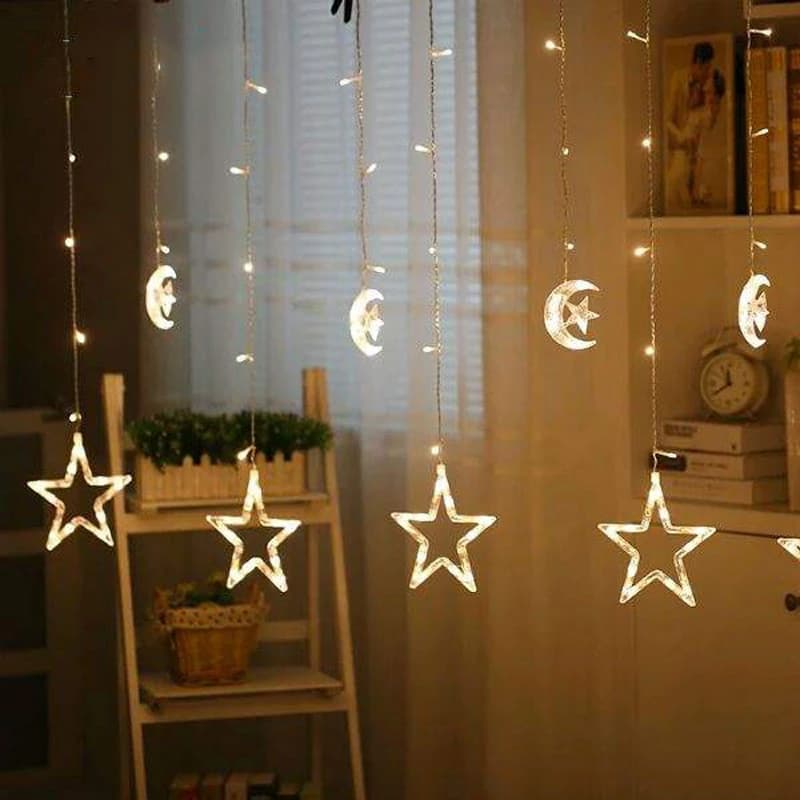 ریسه LED پرده ای طرح ماه و ستاره آفتابی Five Pointed Star — تصویر ۶