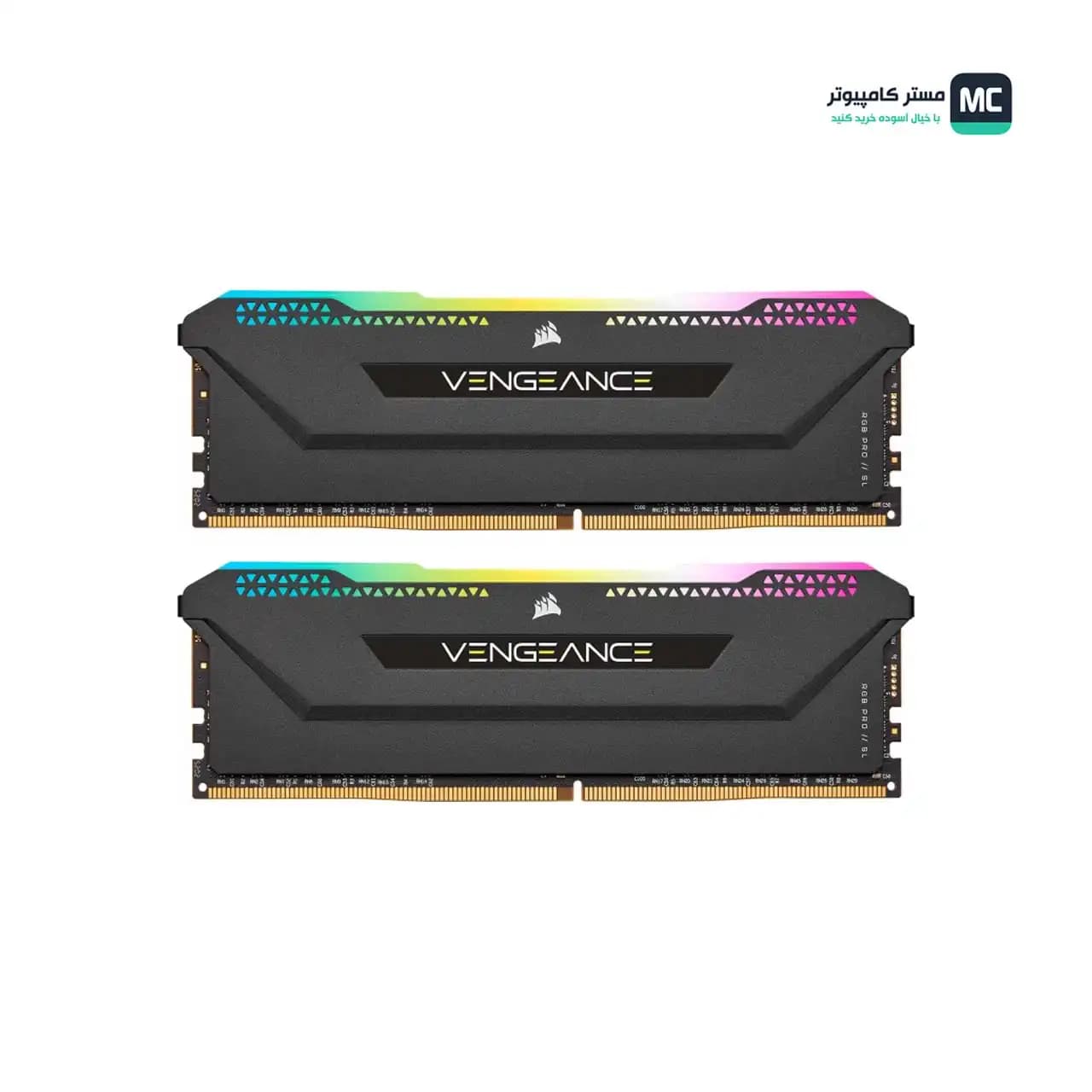 رم کورسیر VENGEANCE RGB PRO SL Black 32GB 16GBx2 3200MHz CL16