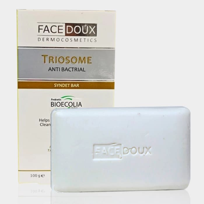 پن شستشو تریوزوم فیس دوکس Face Doux Triosome Anti Bactrial Syndet Bar 100g — تصویر ۳