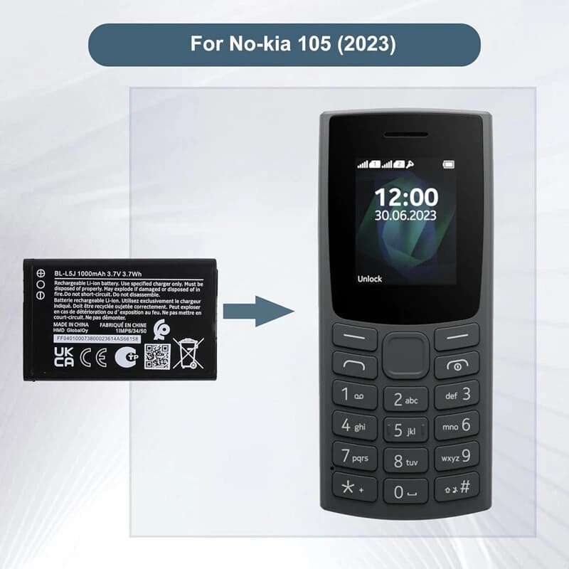 باتری موبایل اورجینال نوکیا Nokia BL-L5j — تصویر ۴