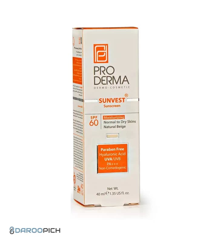 کرم ضد آفتاب و مرطوب کننده رنگی پرودرما SPF60