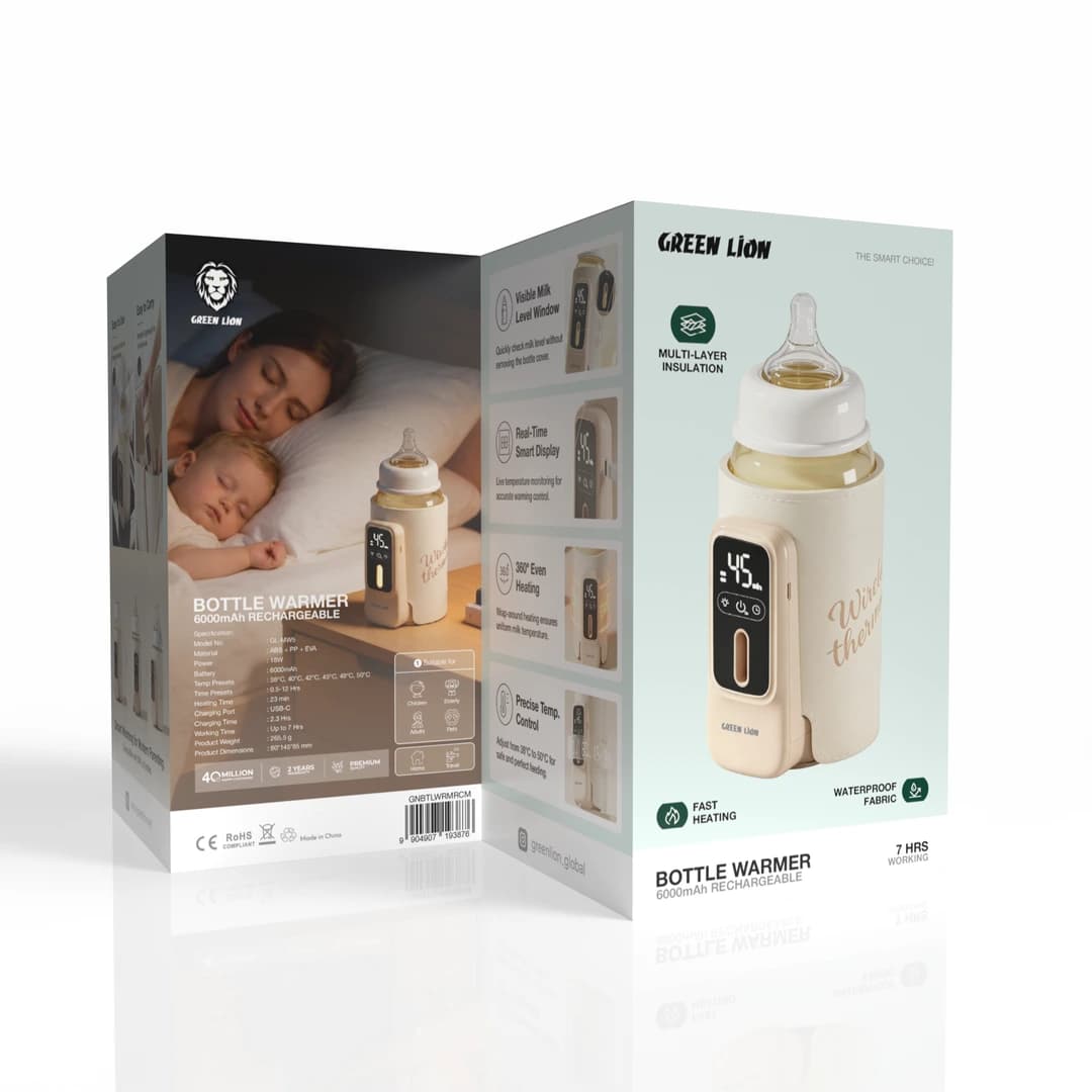 گرمکن شیشه شیر قابل شارژ گرین لاین مدل GNBTLWRMRCM — تصویر ۳
