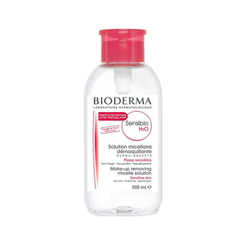 سن سی بیو محلول H2O بایودرما ۵۰۰ میلی پمپی Bioderma Sensibio H2O Micelle Solution — تصویر ۳