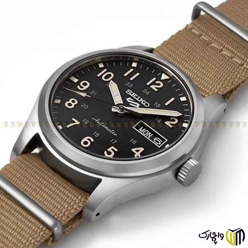 ساعت مچی عقربه ای کوارتز مردانه برند سیکو سری 5 مدل SRPJ83K رنگ قهوه ای روشن — تصویر ۷