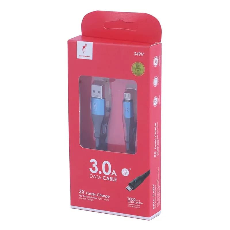 کابل شارژ USB به میکرو 3A فست اسکای دلفین S49V طول 1 متر مشکی – حراج — تصویر ۵