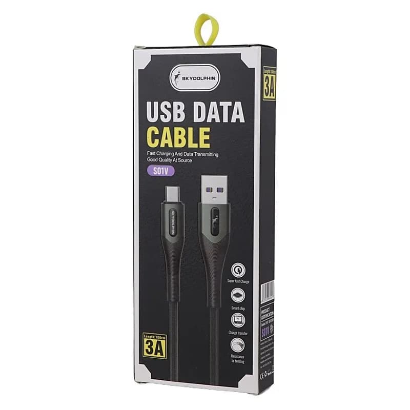 کابل شارژ USB به میکرو 3A فست اسکای دلفین S01V طول 1 متر مشکی – حراج — تصویر ۳