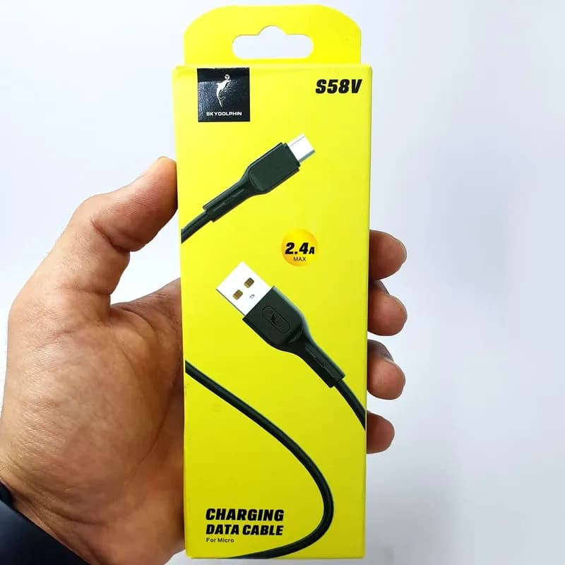 کابل شارژ USB به میکرو 2.4A فست اسکای دلفین S58V طول 1 متر مشکی – حراج — تصویر ۲