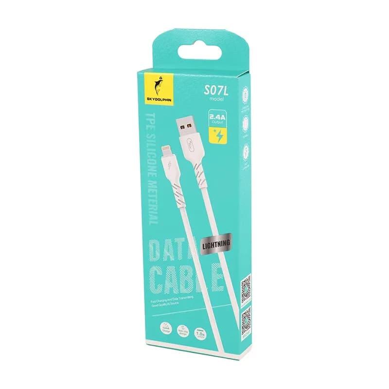 کابل شارژ USB به لایتنینگ 2.4A فست اسکای دلفین S07L طول 1 متر سفید – حراج — تصویر ۳