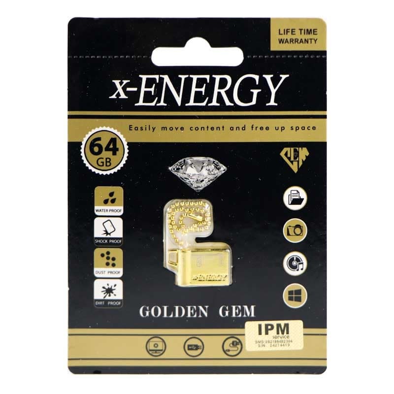فلش ایکس انرژی مدل Golden GEM USB2.0 ظرفیت 64 گیگابایت — تصویر ۲