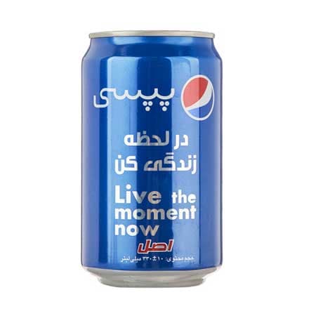 نوشابه قوطی گازدار پپسی با طعم کولا حجم 330 میلیلیتر — تصویر ۲