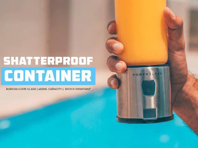 مخلوط کن شارژی و شیکر قابل حمل 6 تیغ پاورولوژی Rechargeable Portable Juicer 126W P6BPJBK — تصویر ۶
