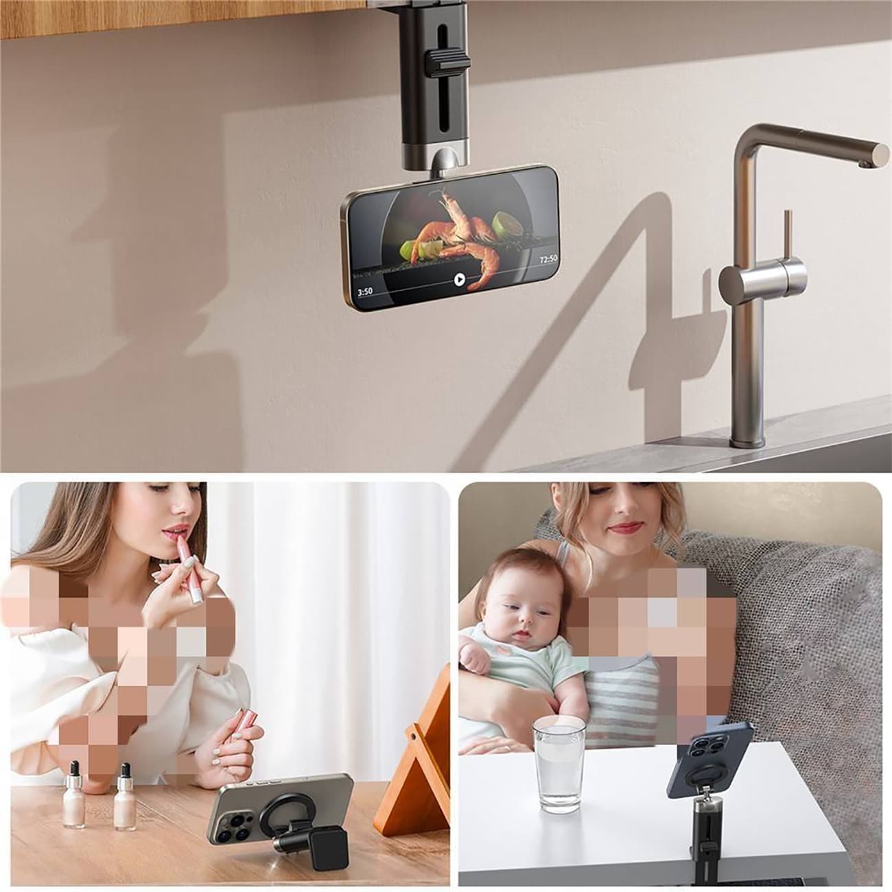 هولدر موبایل مگنتی جویروم JOYROOM مدل JR-ZS413 برای لبه میز و تخت — تصویر ۳