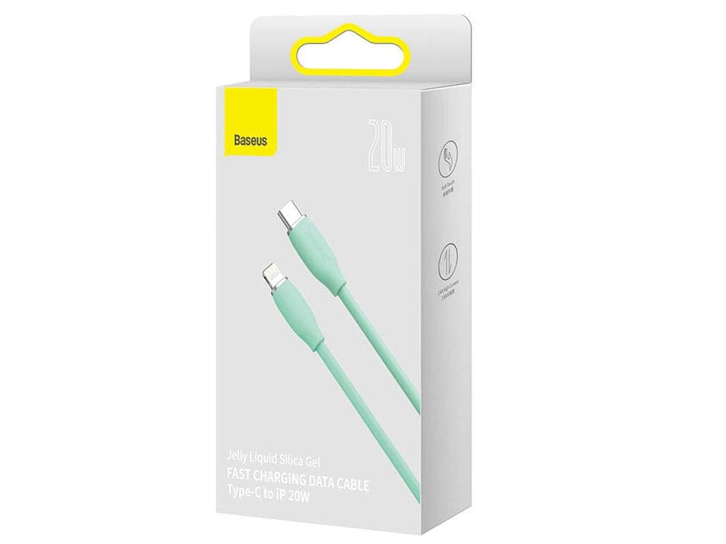 کابل تایپسی به لایتنینگ شارژ سریع و انتقال دیتا بیسوس Baseus CAGD020103 Jelly Liquid Silica Gel Type-C to iP Fast Charging Data Cable 20W 2m — تصویر ۵