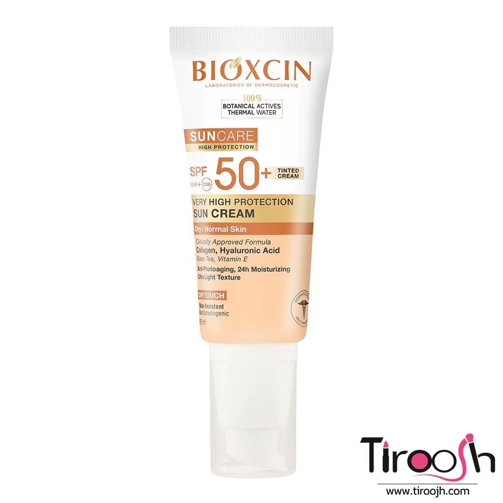 ضد آفتاب رنگی پوست خشک و نرمال بیوکسین SPF 50 (رنگ نچرال)