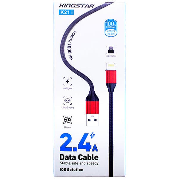 کابل شارژ 1 متری Lightning کینگ استار K21 i — تصویر ۵