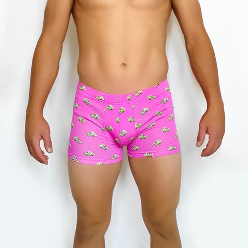 شورت مردانه پادار H&M اورجینال طرح کیوی زمینه صورتی