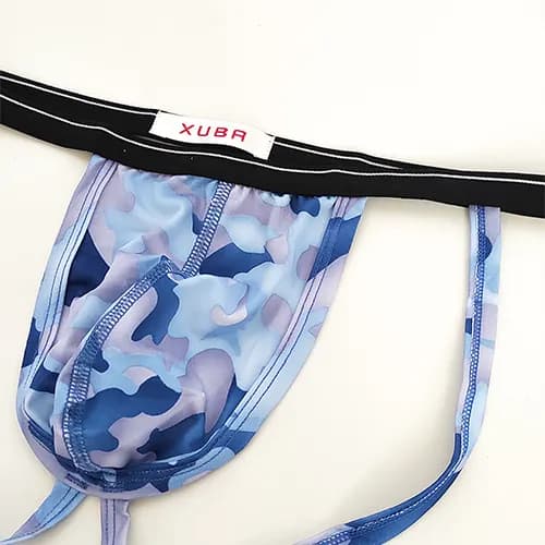 شورت مردانه فانتزی پشت باز 2 بند کش باریک XUBA چریکی — تصویر ۵