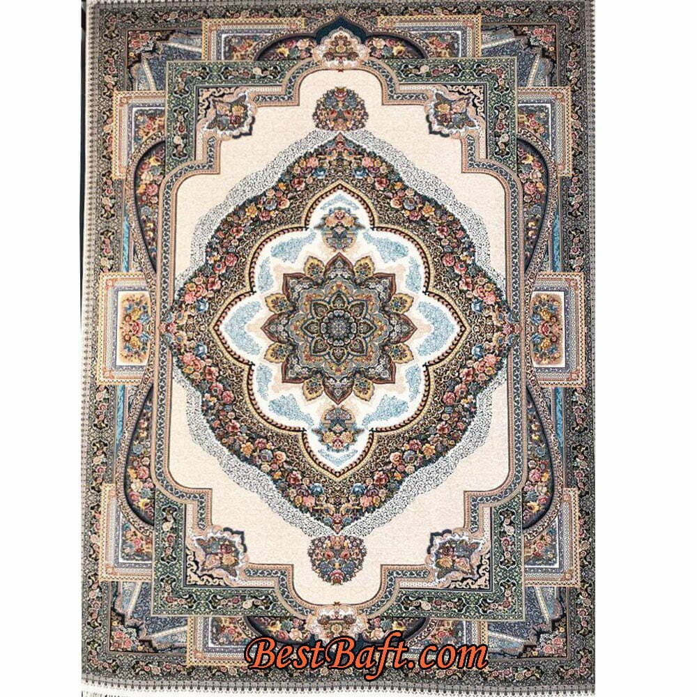 فرش کاشان باغ معلق ۷۰۰ شانه کرمی