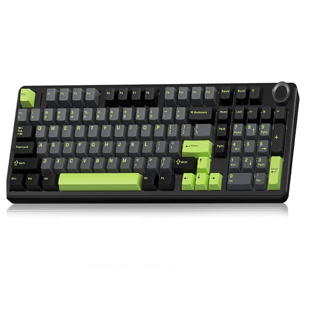 کیبورد گیمینگ مکانیکال AULA F99 PRO 3IN1 RGB ( رنگ کلید مشکی / خاکستری / سبز ) سوییچ GRAY WOOD V3 — تصویر ۲