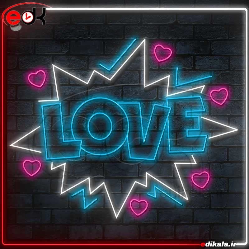 تابلو نئون طرح love شماره 1 در ابعاد مختلف+ترانس — تصویر ۲