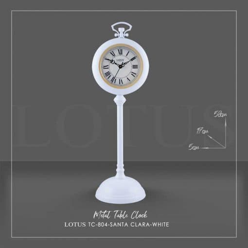 ساعت رومیزی فلزی SANTA CLARA کد TC-804 رنگ BLACK و WHITE — تصویر ۷