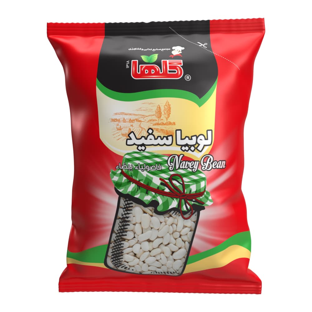 لوبیا سفید – 700 گرم(سلفون) – نایلون 12 تایی گلها