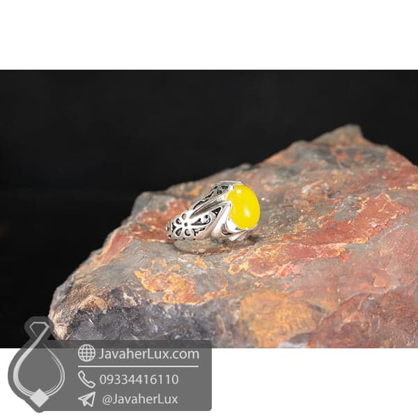 انگشتر نقره مردانه شرف الشمس مدل زریر _ کد : 100555 — تصویر ۳