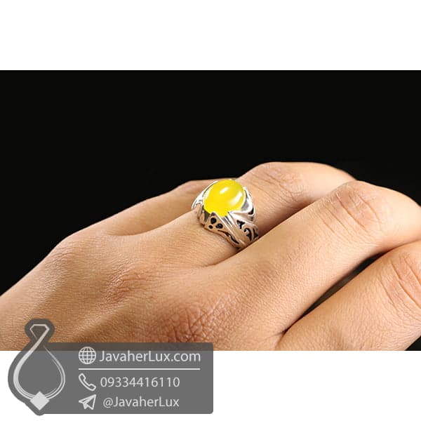 انگشتر نقره مردانه شرف الشمس مدل زریر _ کد : 100555 — تصویر ۴