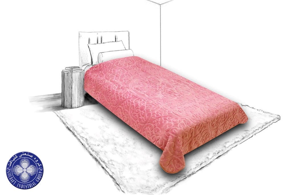 پتو دخترانه گلبافت یک نفره برتر مدل برجسته و رنگ کالباسی سایز 160×220 سانتی متر کد : 3 – 648 — تصویر ۴