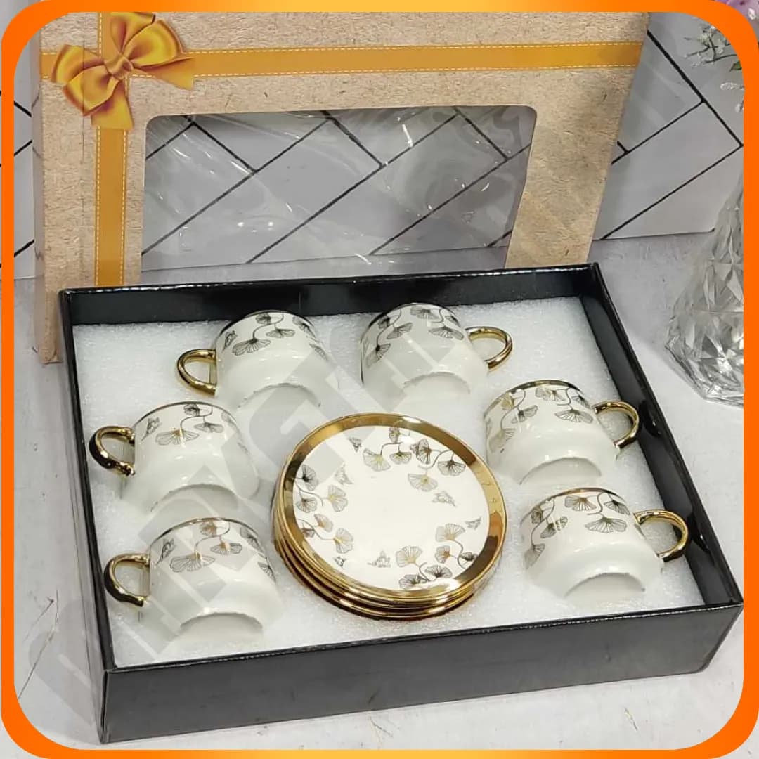 ست قهوه خوری لب طلا طرح قاصدک چینی 10-827 بلینا — تصویر ۲