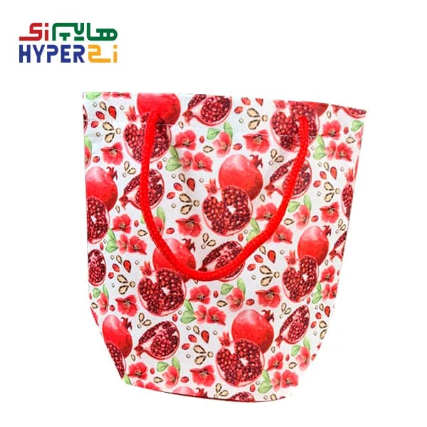 ساک کوچک یلدایی زمینه سفید طرح انار — تصویر ۲