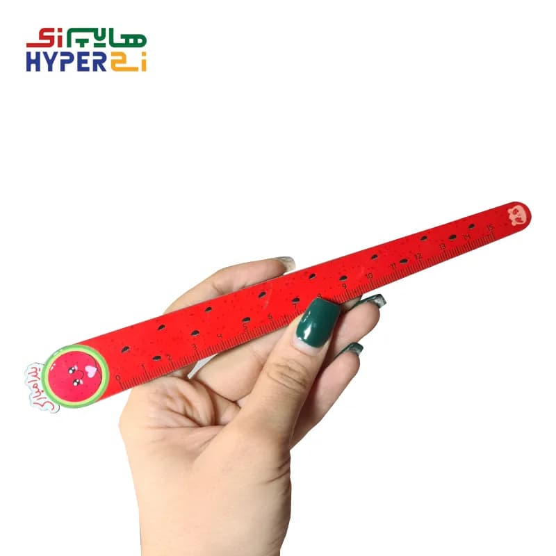 خط کش 15 سانتی چوبی یلدا طرح هندوانه قلبی (قرمز و سبز رندوم)