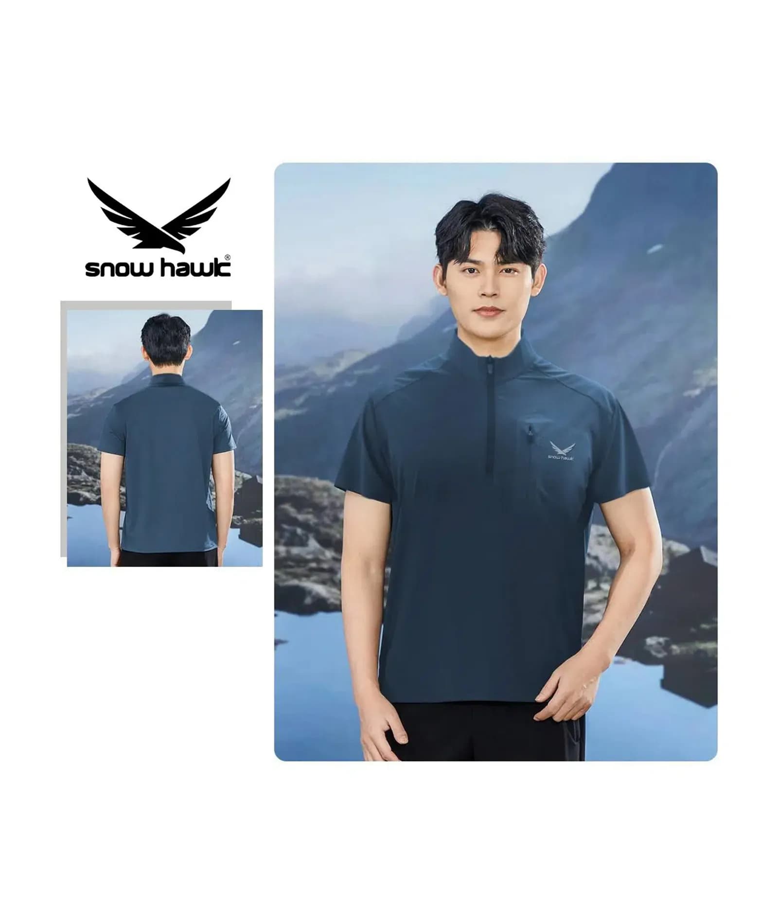 تیشرت نیم زیپ مردانه اسنوهاک 79983 Snowhawk — تصویر ۶