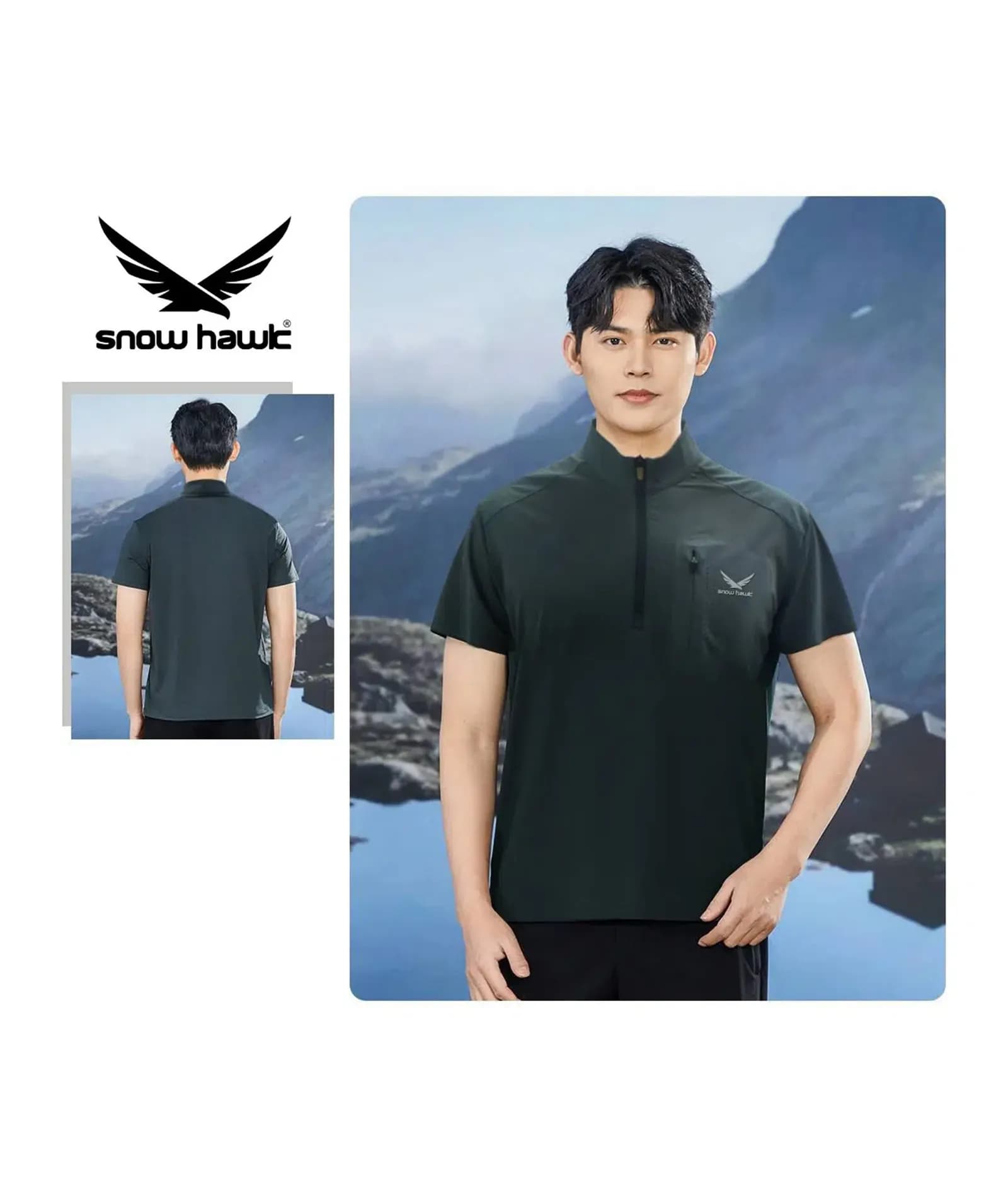 تیشرت نیم زیپ مردانه اسنوهاک 79983 Snowhawk — تصویر ۵