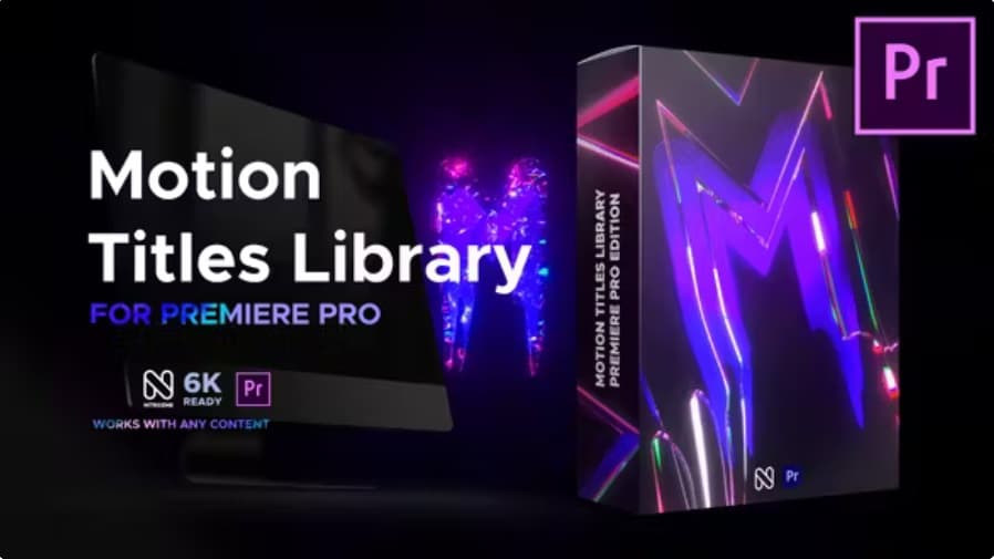 دانلود پک تایتل های موشن پریمیر پرو Motion Titles Library For Premiere Pro